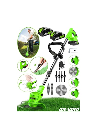 Dragro Alman DRGM3800 Eco Pro 2 Akülü Y 3800 Vf 20 Ah Teleskopik Uzatmalı Çim Biçme Tırpanı