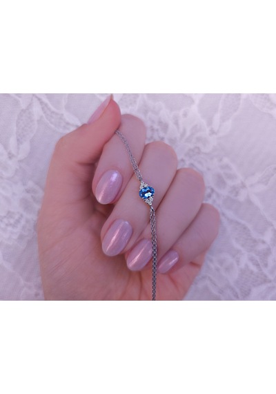 Sirius Pırlanta Ve Oval Mavi Topaz Taşlı Bileklik 0817b0008