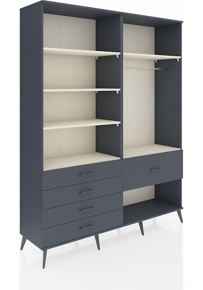 Hyperion Gardrop 6 Raflı 5 Çekmeceli Tek Askılı 176x44x221 Antrasit-aytaşı/antrasit Beyaz Hyperion Gardrop 6 Raflı 5 Çekmeceli Tek Askılı 176x44x221 Antrasit-aytaşı/antrasit Beyaz