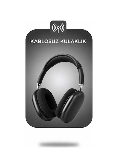 P9s Siyah Bluetooth Kulaklık Sd Kart Aux Destekli Kulak Üstü Kablosuz Kulaklık