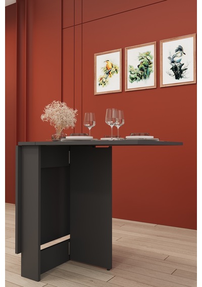Lüks Katlanır Mutfak Yemek Masası %100 MDF Pratik Çalışma  Masası KM32