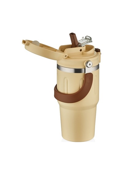 Shotay St-8166 Çift Kullanım Pipetli/rahat İçim Beyaz 650ml Çelik Termos Diğer