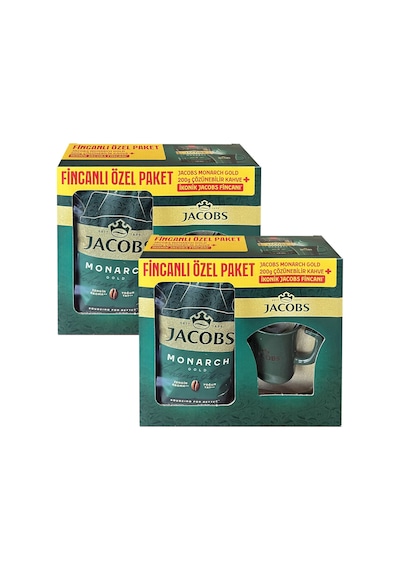 Jacobs Monarch Gold 200 Gr İkonik Jacobs Fincanlı Set X 2 Adet Çözünebilir