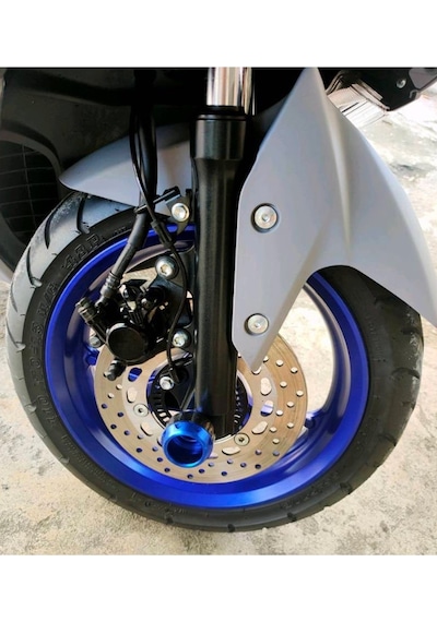 Motosiklet Ön Teker Koruma Takozu Mavi Çok Renkli