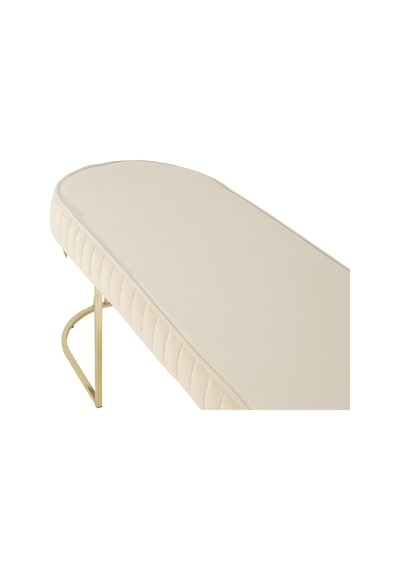 Viego Gold Striped- Krem Kapitoneli Chester Model Puf & Bench & Koltuk & Uzun Makyaj Puff & Yatak Ucu &önü