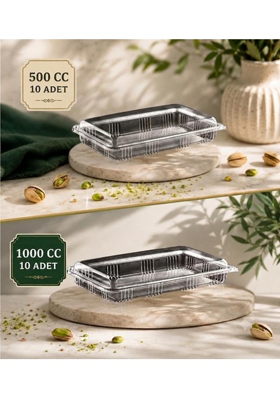 Buzdolabı Saklama Kabı Baklava Çiğköfte Kullan At Kilitli Sızdırmaz Kap 500 Cc 10 Ad+1000 Cc 10 Ad Çok Renkli