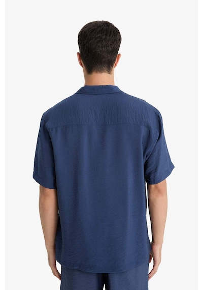 Defacto Relax Fit Polo Yaka Aerobin Kısa Kollu Gömlek E1736ax25smnv135 Lacivert