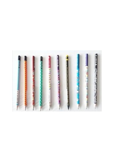 Karışık 12 Adet Kurşun Kalem, Desenli, Yüksek Kalite 124-Pembe