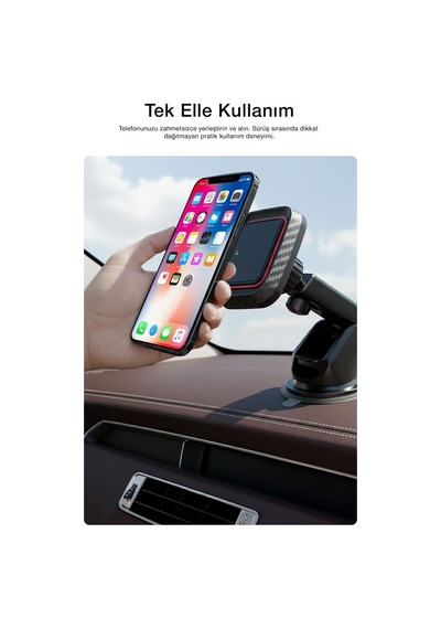 Vantuzlu Manyetik Telefon Tutucu T45 Çok Renkli