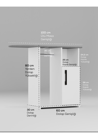 Event Dolaplı Askılı Ütü Masası Mdf