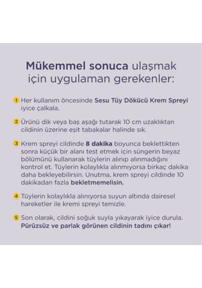 Sesu Tüy Dökücü Sprey 150ml. Normal Ciltler