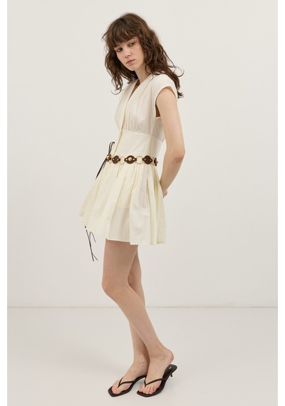 Antioch Mini Poplin Kadın Elbise Ekru