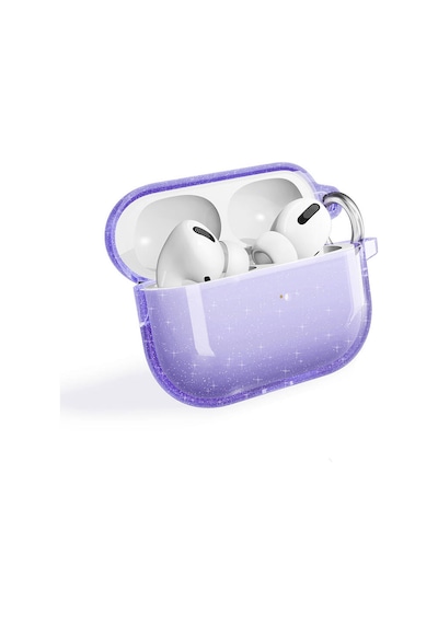 Ariatech Apple Uyumlu AirPods Pro 2 Allstar Airbag 32 Parlayan Simli Saydam Renkli Kılıf-mor Mor