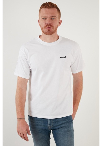 Levi's Relaxed Fit Bisiklet Yaka % 100 Pamuk T Shirt Erkek T Shirt A0637-5418 Beyaz