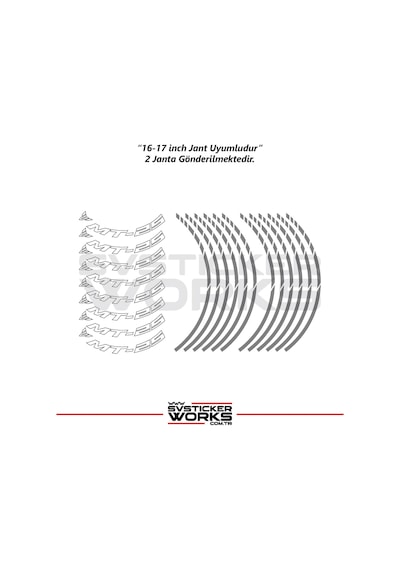 Yamaha Mt-25 Jant Sticker Dış Ve İç Set Sticker Jant Şeridi Gri