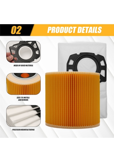 Karcher Kfı 357 Kfı357 Ka 40 İçin Uygun Elektrikli Süpürge Torbası Filtresi