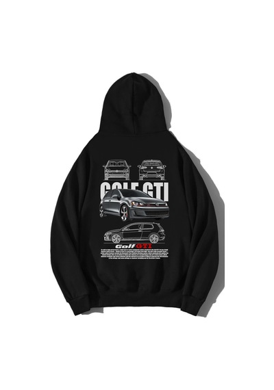 Brz Collection Unisex Oversize Volkswagen Golf Gtı Hoodie Siyah