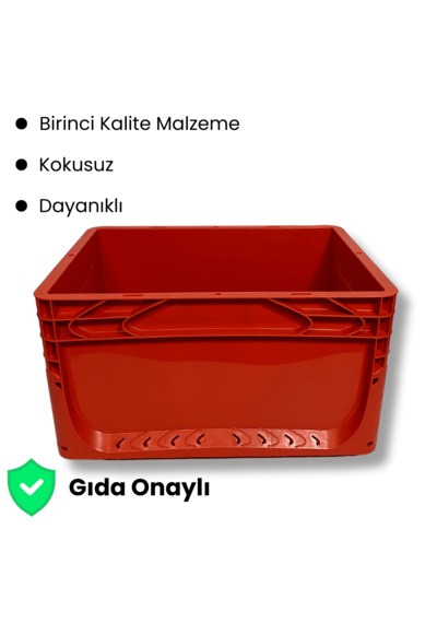 Alpbx 1.kalite Kırmızı Plastik Kasa 40x30x22 Cm - Kutu 21 Litre