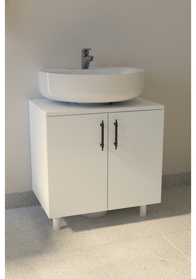 Sardunya Lavabo Alt Dolabı Beyaz