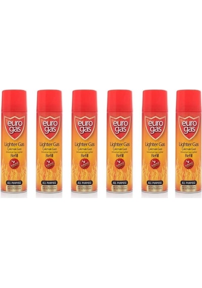 Eurogas Çakmak Gazı 270 Ml Altılı Set Turuncu