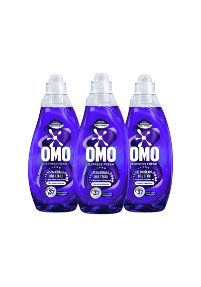 Omo Express Fresh Capcanlı Siyahlar Tüm Koyu Renkler Sıvı Çamaşır Deterjanı 1480 Ml X3 Diğer