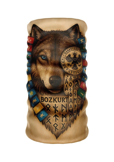 Bebo Store Extreme Outdoor Spor , Motorcu Ve Bisiklet Kullananlara Özel Desenli Buff Boyunluk Bandana Balaklava Kurt-192 Çok Renkli