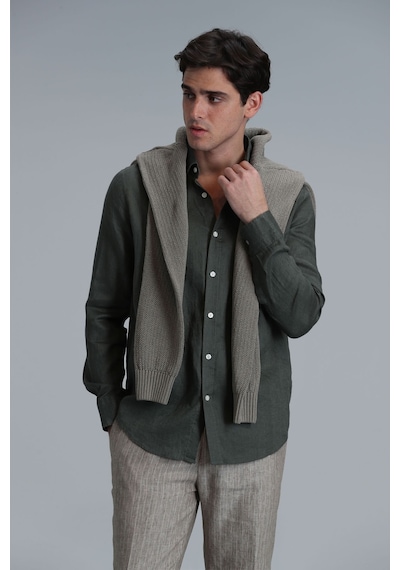 Lufian Erkek Pitaya Basic Comfort Fit Gömlek 111010611 Haki