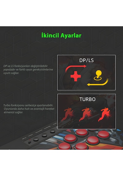 Pxn X8 Arcade Stick Oyun Kumandası Mekanik Tuşlu Vewlıx Layout Ps3 / Ps4 / Pc / Xbox / Switch Uyumlu