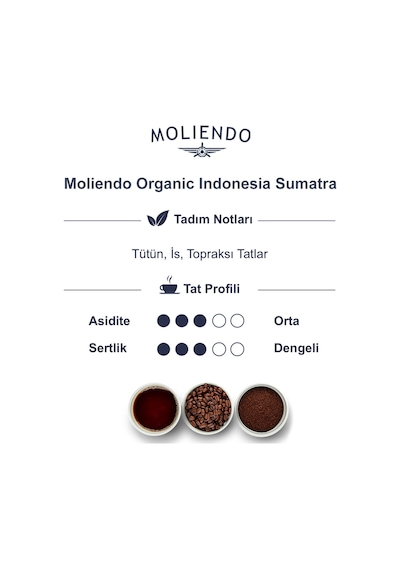 Moliendo Organic Indonesia Sumatra Yöresel Çekirdek Kahve 250 G