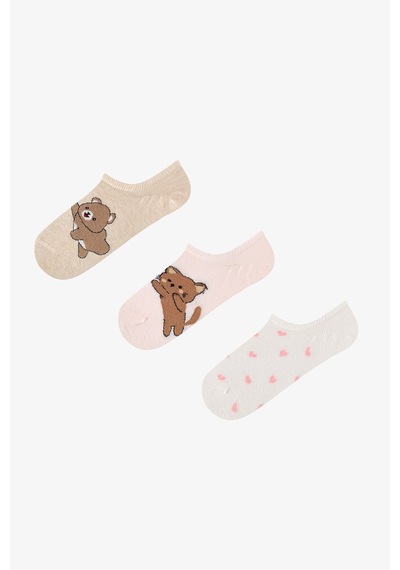 Penti Kahve Pembe Lovely Bear Pamuklu 3 Çift Sneaker Çorap Çok Renkli Penti Kahve Pembe Lovely Bear Pamuklu 3 Çift Sneaker Çorap Çok Renkli