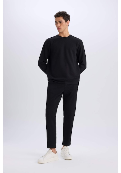 DeFacto Regular Fit Bisiklet Yaka Basic Düz Sweatshirt D7231AX25SPBK81