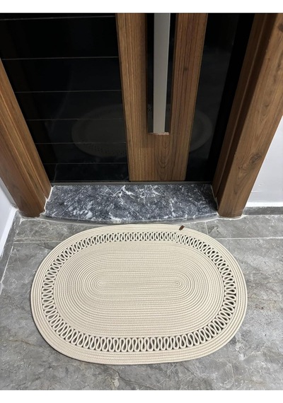 Amsterdam Serisi Jüt, Desenli Kapı Önü, Paspas, Banyo Paspası, Balkon Paspası/hediyelik, Ev Eşyası Krem 80 X 100 Çok Renkli