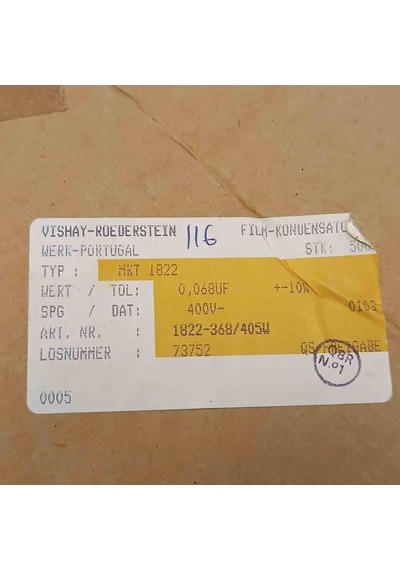 1822-368/405w 68nf 400v 15mm Vıshay Polyester Kondansatör 35 Adet