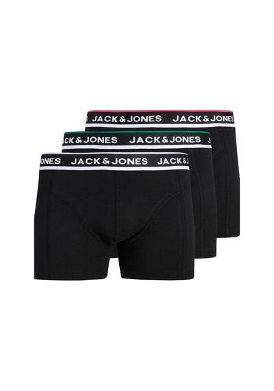 Jack & Jones Jacsway Solid Erkek Boxer 3'lü Paket Pamuklu Rahat Siyah