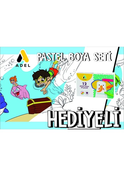 30x120 Boyama Rulosu Yaman Sualtı Macerası + Adel 12'li Pastel Bo