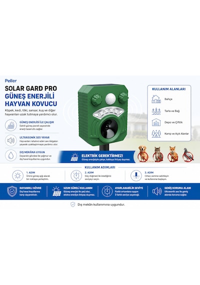 Peller Solar Gard Pro Güneş Enerjili Hayvan Kovucu