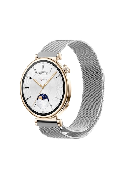 Novstrap Huawei Watch Gt4 41mm İle Uyumlu Kordon 18mm Pimli Mıknatıslı Metal Hasır Kordon Kayış