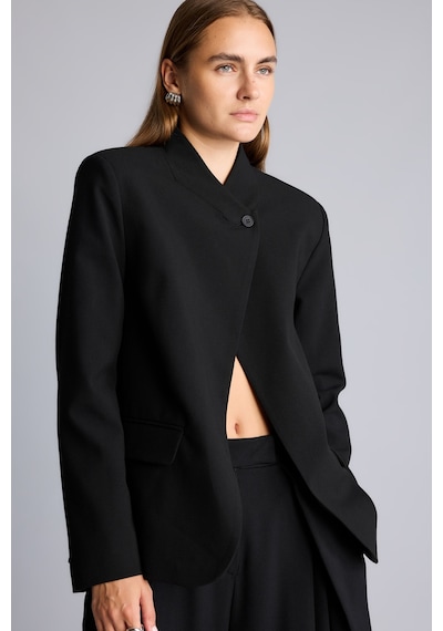 Defacto Oversıze Hakim Yaka Blazer Ceket H1118ax26aubk81 Siyah-bk81