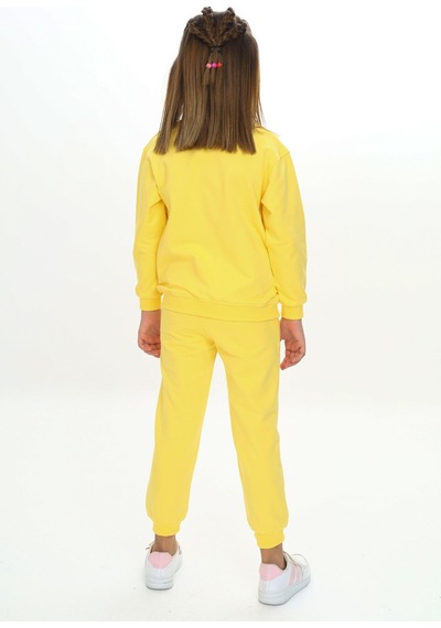 Toontoy Kids Toontoy Kız Çocuk 2'li Takım Baskılı Kapüşonlu Cepli Sweatshirt & Beli Paçası Lastikli Jogger Eşofman Altı - Renk Bloklu & 2 İplik Sarı Toontoy Kids Toontoy Kız Çocuk 2'li Takım Baskılı Kapüşonlu Cepli Sweatshirt & Beli Paçası Lastikli Jogger Eşofman Altı - Renk Bloklu & 2 İplik Sarı