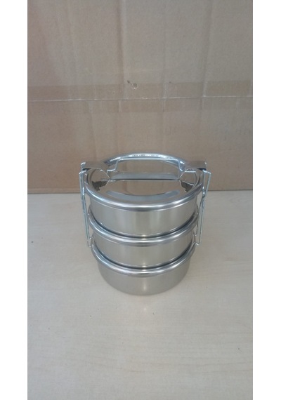 Paslanmaz Çelik 1 No 3'lü Sefer Tası 12x6 Çok Renkli