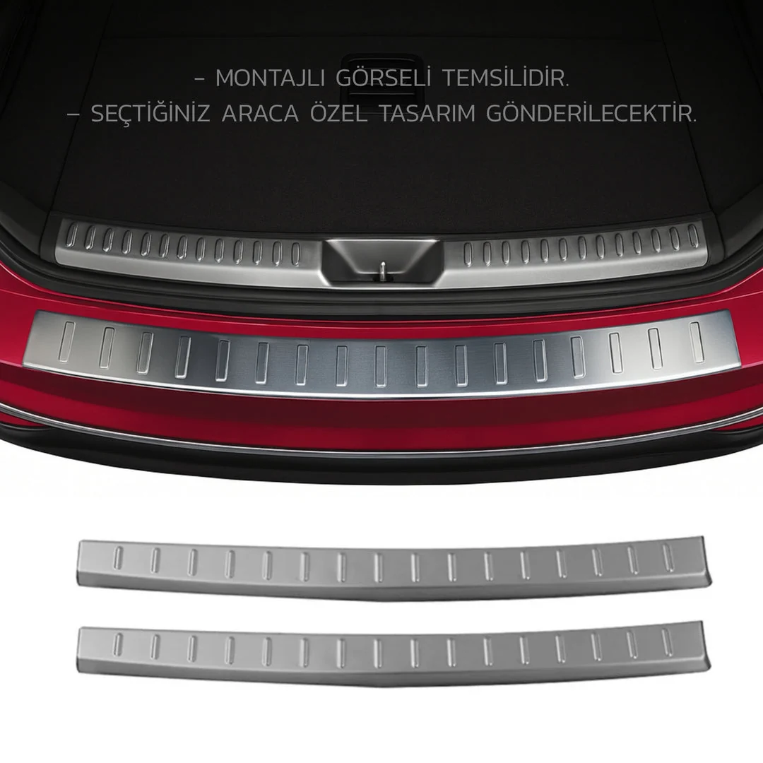 Renault Megane 4 Arka Tampon Eşiği - Krom Taşlı 2 Parça 2016 Ve Sonrası, Hb