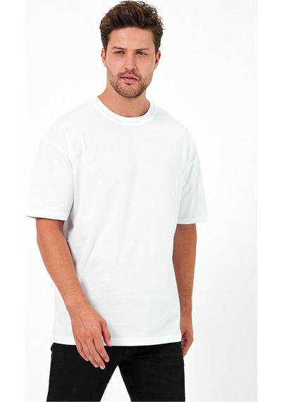 Urbantrendstore Unisex Sade Basic Yazlık Beyaz Siyah Tshirt Oversize Fit Rahat Geniş Salaş T-shirt Günlük Tişört Sağlam Yırtılmaz Ter Emici Cotton