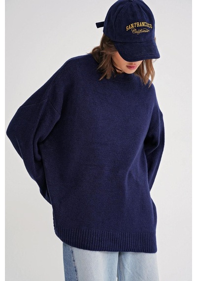 Hiccup Mixray Oversize Triko Kazak Lacivert