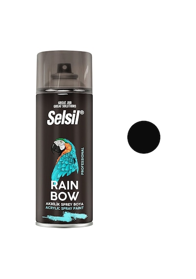 Selsil Tab-428 Siyah Mat Sprey Boya 400ml- 12'li Paket