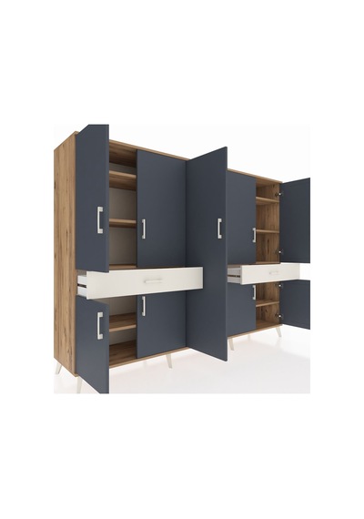 Hyperion Dolap 12 Raflı 2 Çekmeceli 8 Kapaklı 220x44x163 Çam-antr Çam-antrasit/aytaşı Hyperion Dolap 12 Raflı 2 Çekmeceli 8 Kapaklı 220x44x163 Çam-antr Çam-antrasit/aytaşı
