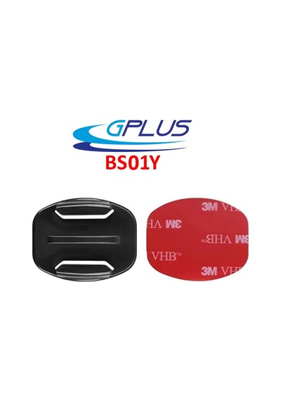 Gplus Bs01y 2 Parça Flat Zemin Düz Yüzey Aksiyon Kamera Uyumlu 3m Yapışkanlı Motor Kask Bağlantı Aparatı Siyah