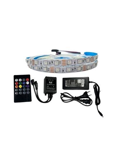 Müzik Modlu Ir Kumandalı Rgb Şerit Led Set 5050 Ledli 3çipli 10metre Ip20
