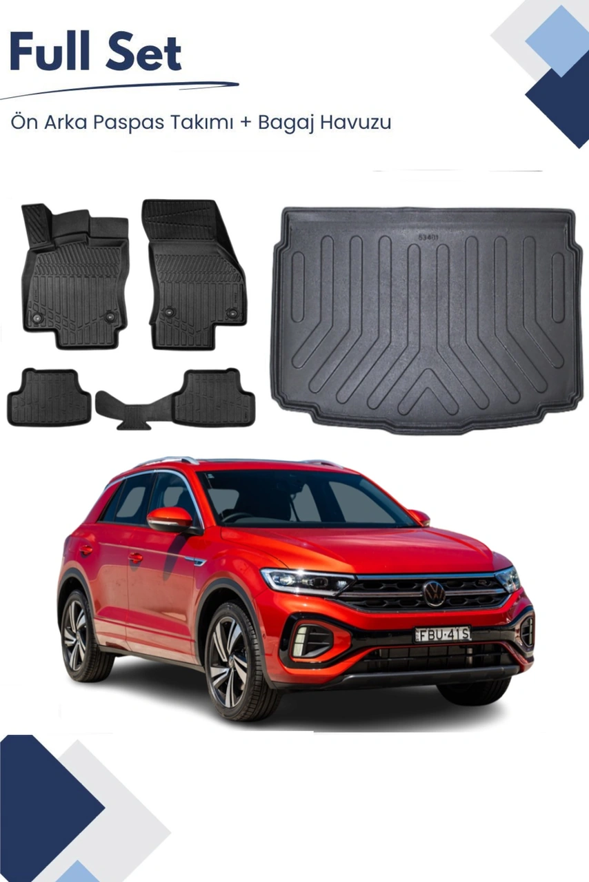 Volkswagen T-roc 2024 Model Tam Uyumlu Paspas+alt Bagaj Havuzu Seti