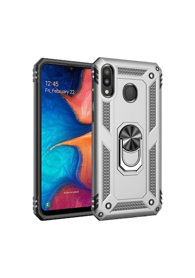 Samsung Uyumlu Galaxy A20 Kılıf Zırhlı Mıknatıslı Standlı Tank Kapak