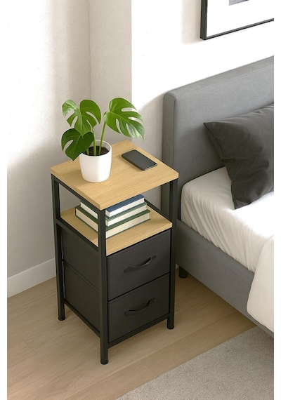 Miyuhome 2 Raflı Komodin Deri Çekmeceli Düzenleyici Yatak Odası Organizer Metal Komodin Antrasit Diğer Miyuhome 2 Raflı Komodin Deri Çekmeceli Düzenleyici Yatak Odası Organizer Metal Komodin Antrasit Diğer